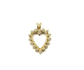 Diamond Accented Heart Outline Pendant