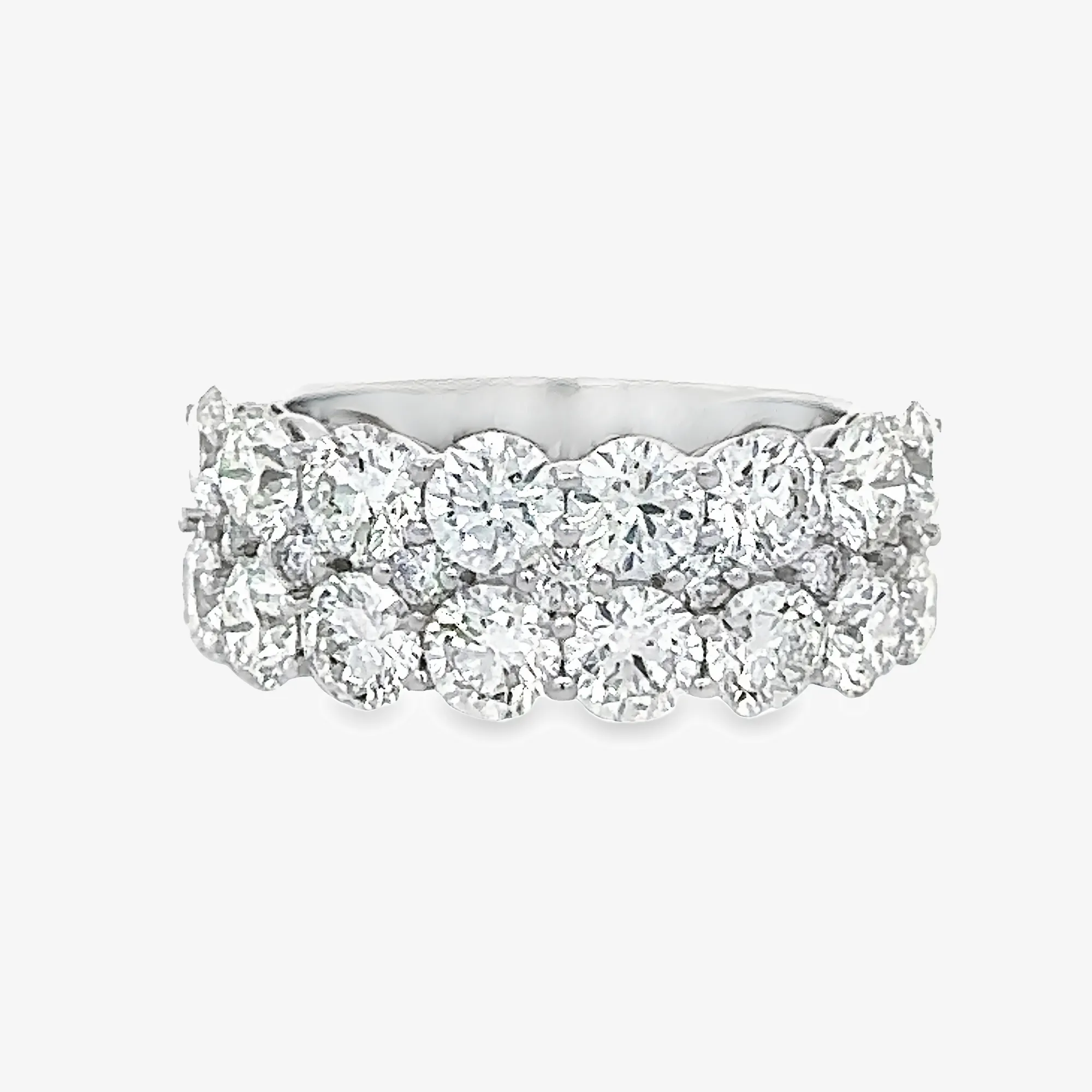 Double Row Diamond Halfway Ring