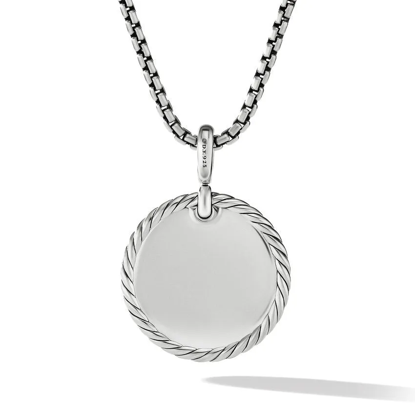 DY Elements Disc Pendant with Pave Diamonds 24MM