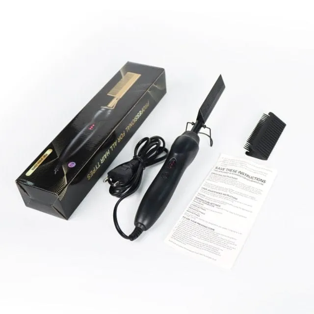 Electric Hot Comb Hair Curler and Straightener