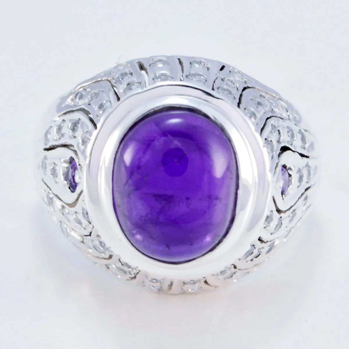 Elegant Stone Amethyst 925 Sterling Silver Rings Fashion Jewelry