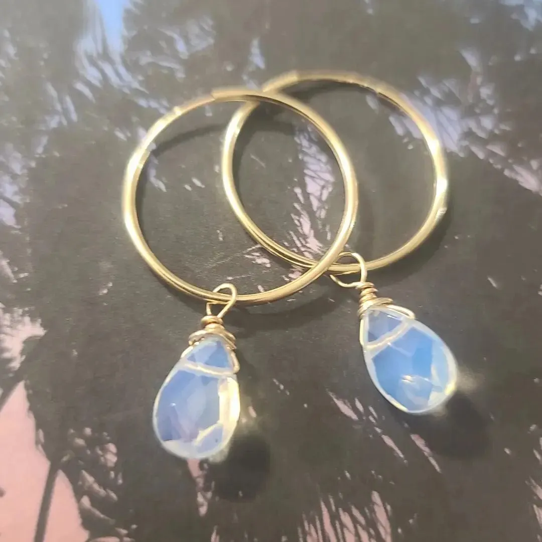 Elisa Opalite Hoop Earrings