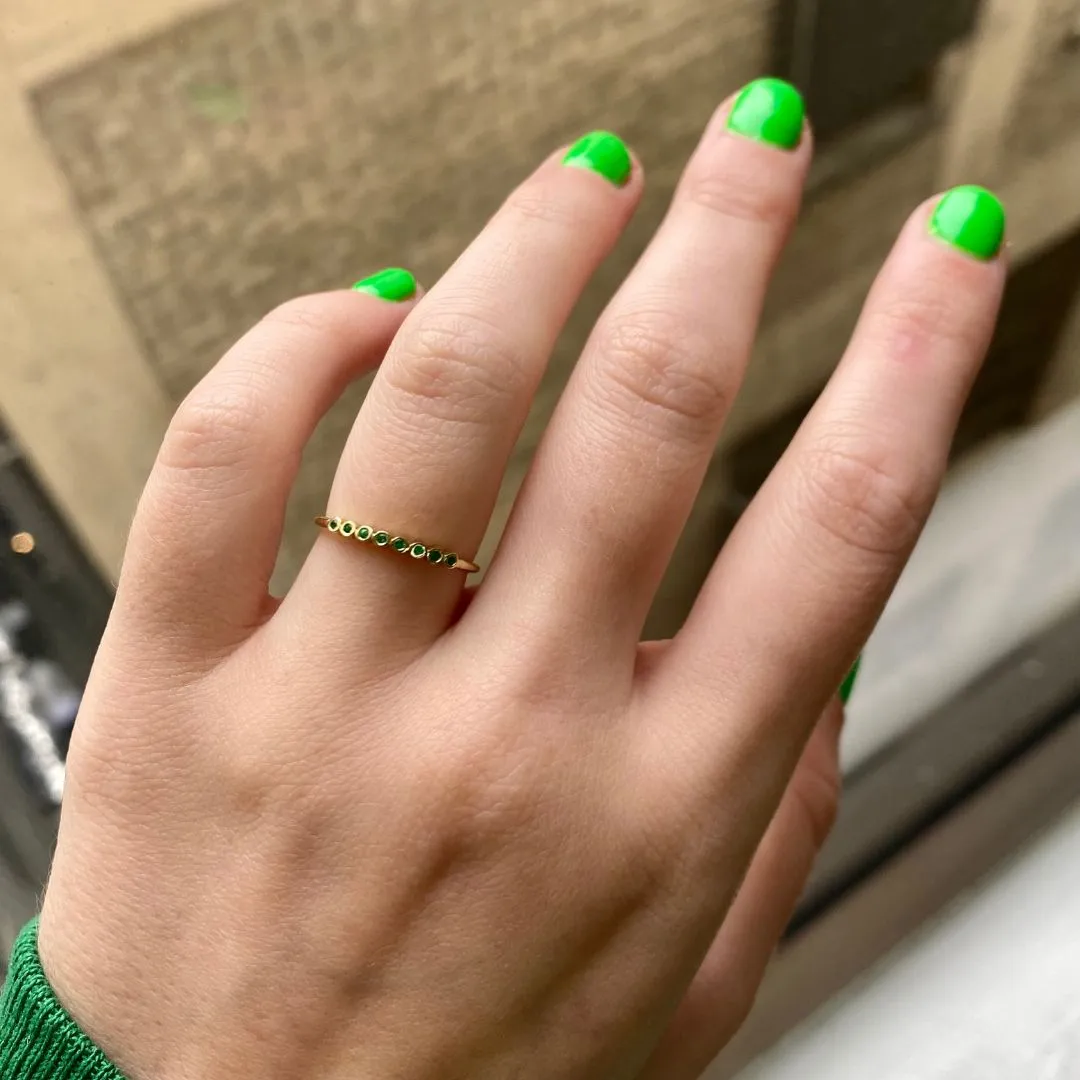 Emerald Cobblestone Ring