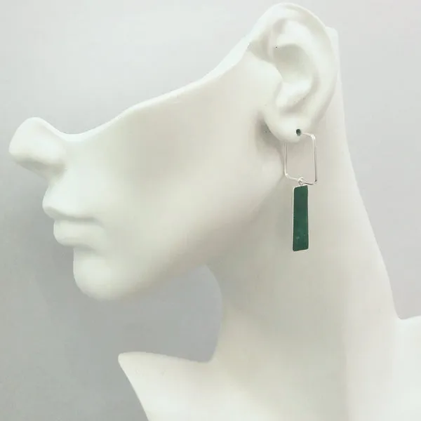 Emerald Loop Single Drop Earrings