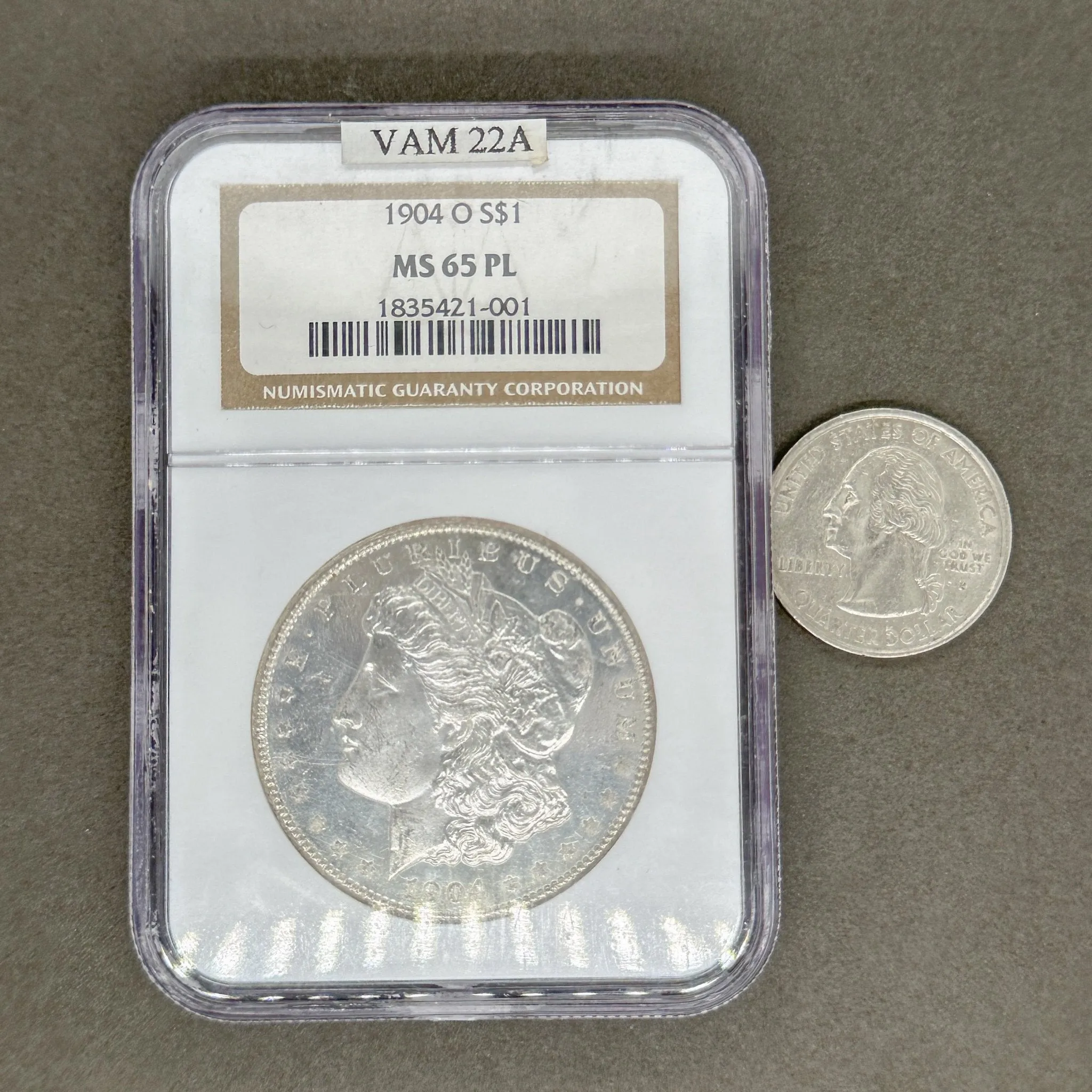 Estate 0.900 Fine Silver 1904 O $1Morgan Dollar NGC MS 65 PL