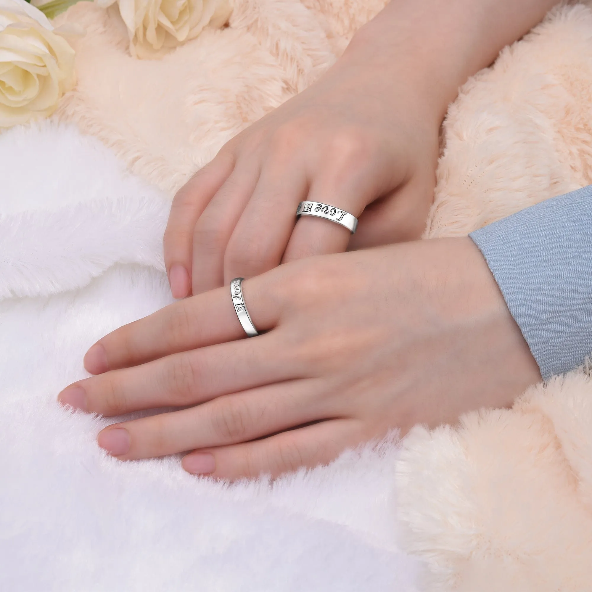 Everlasting Love Matching Couple Rings Set