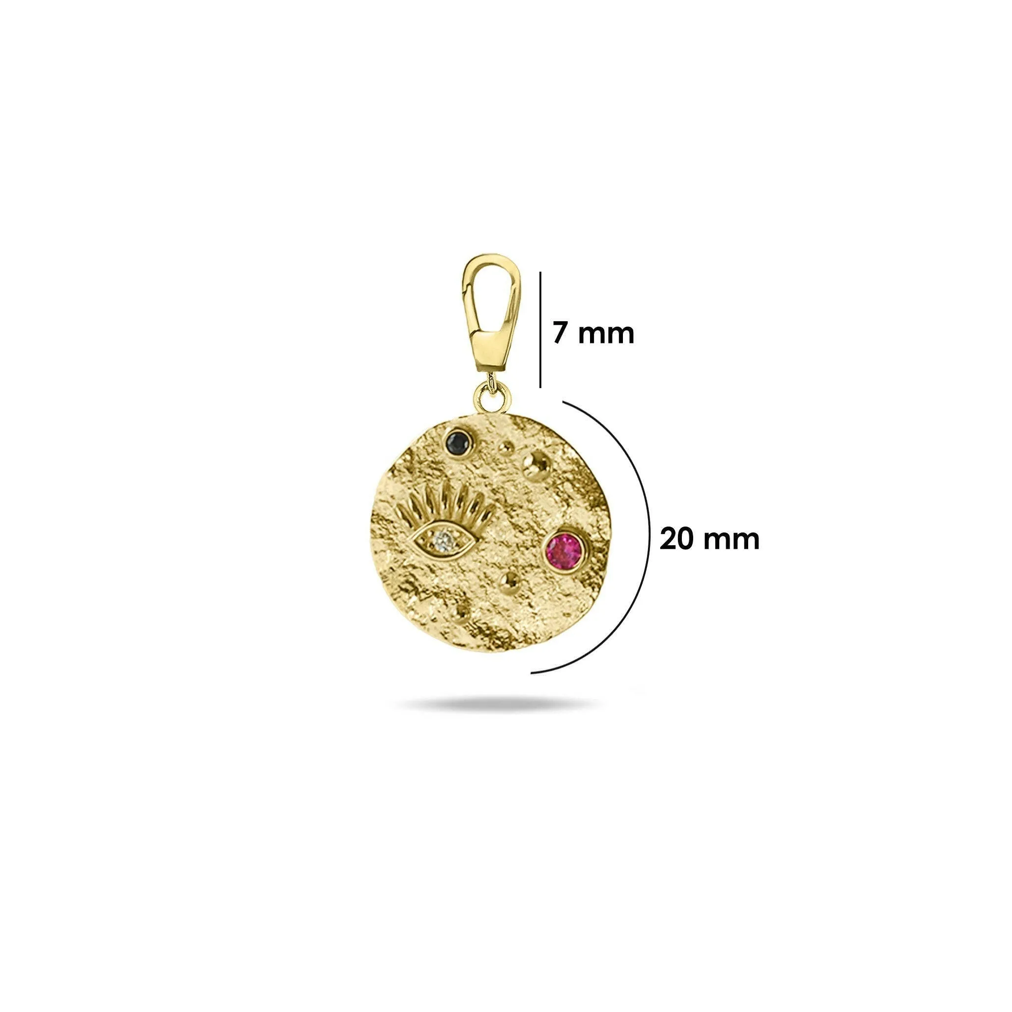 Evil Eye Gold Charm | 14K Solid Gold