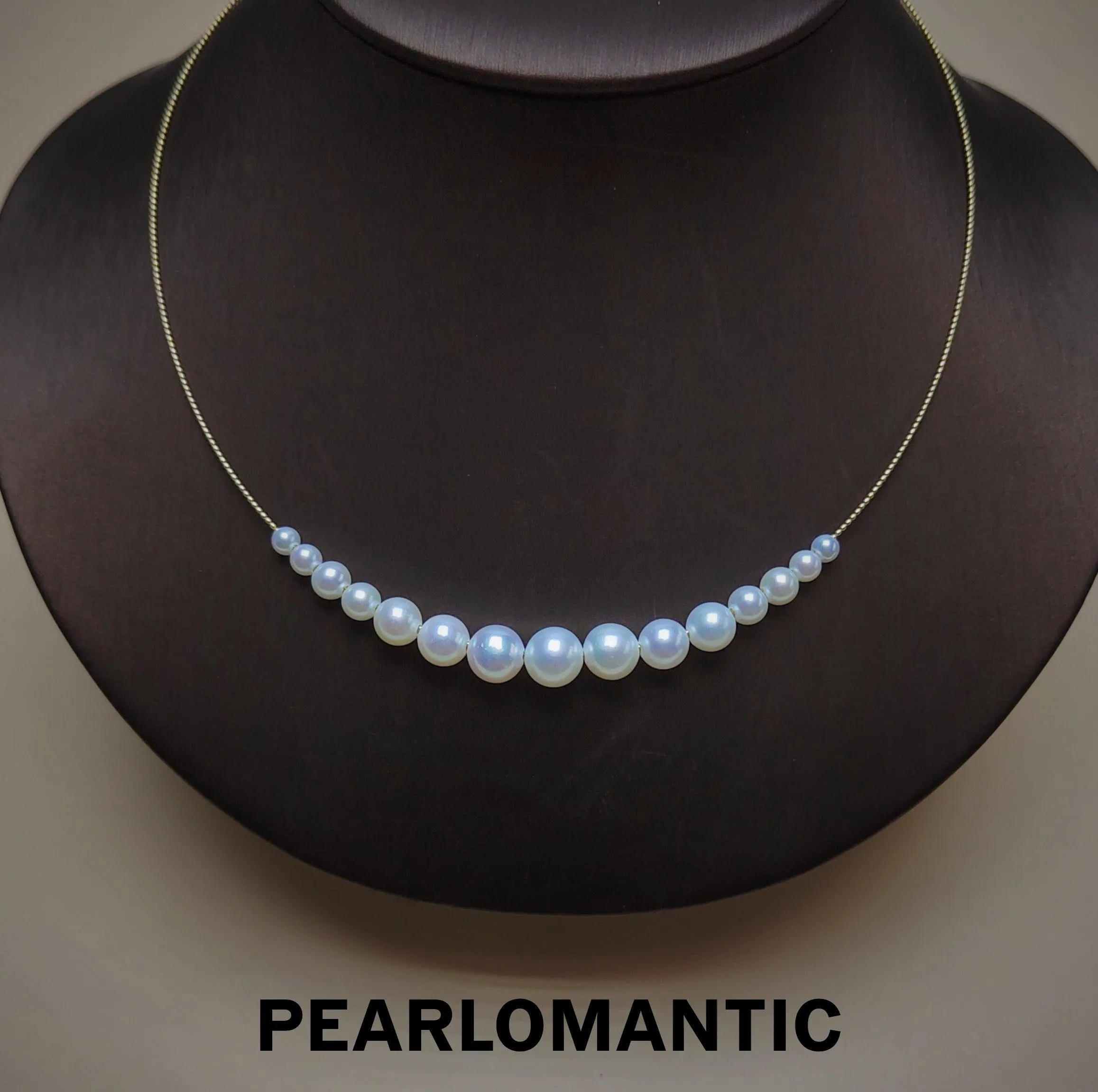 [Fine Jewelry] Moon Style 18k HK Made Choker w/ 6A Freshwater Pearl 3.5-8.5mm Necklace