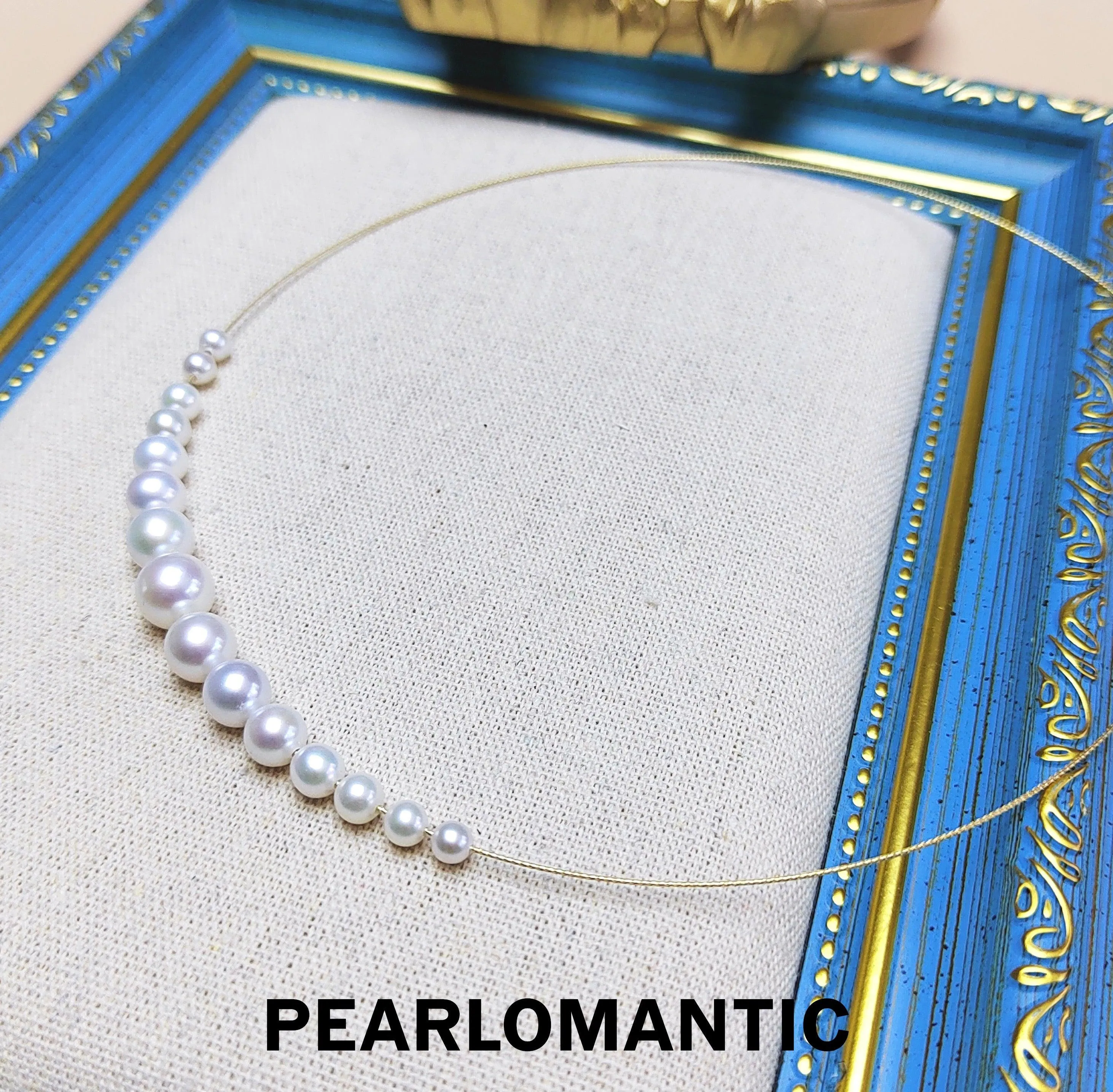 [Fine Jewelry] Moon Style 18k HK Made Choker w/ 6A Freshwater Pearl 3.5-8.5mm Necklace