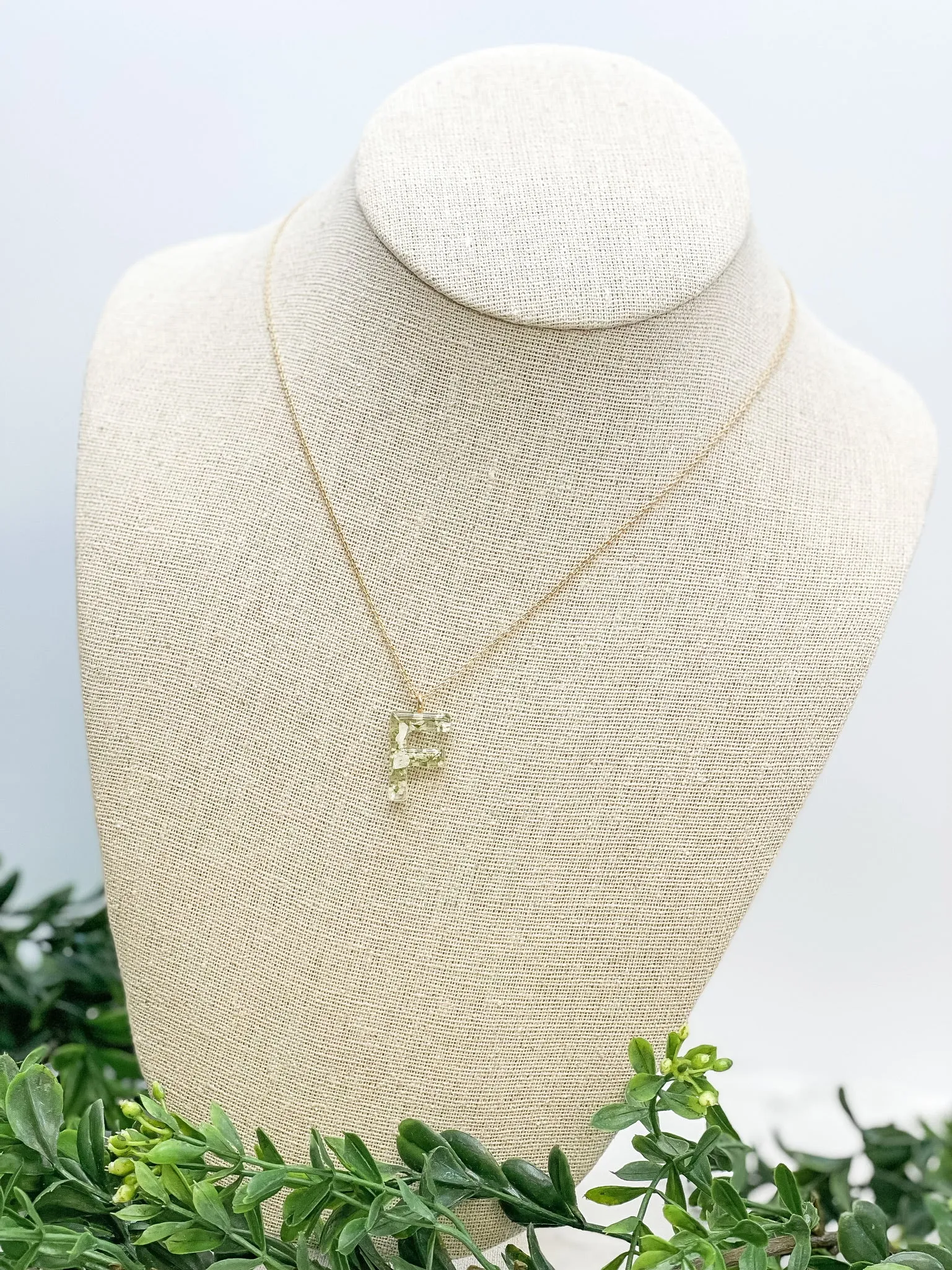 Flower Initial Pendant Necklace