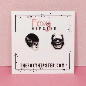 Frankenstein and Bride of Frankenstein Stud Earrings