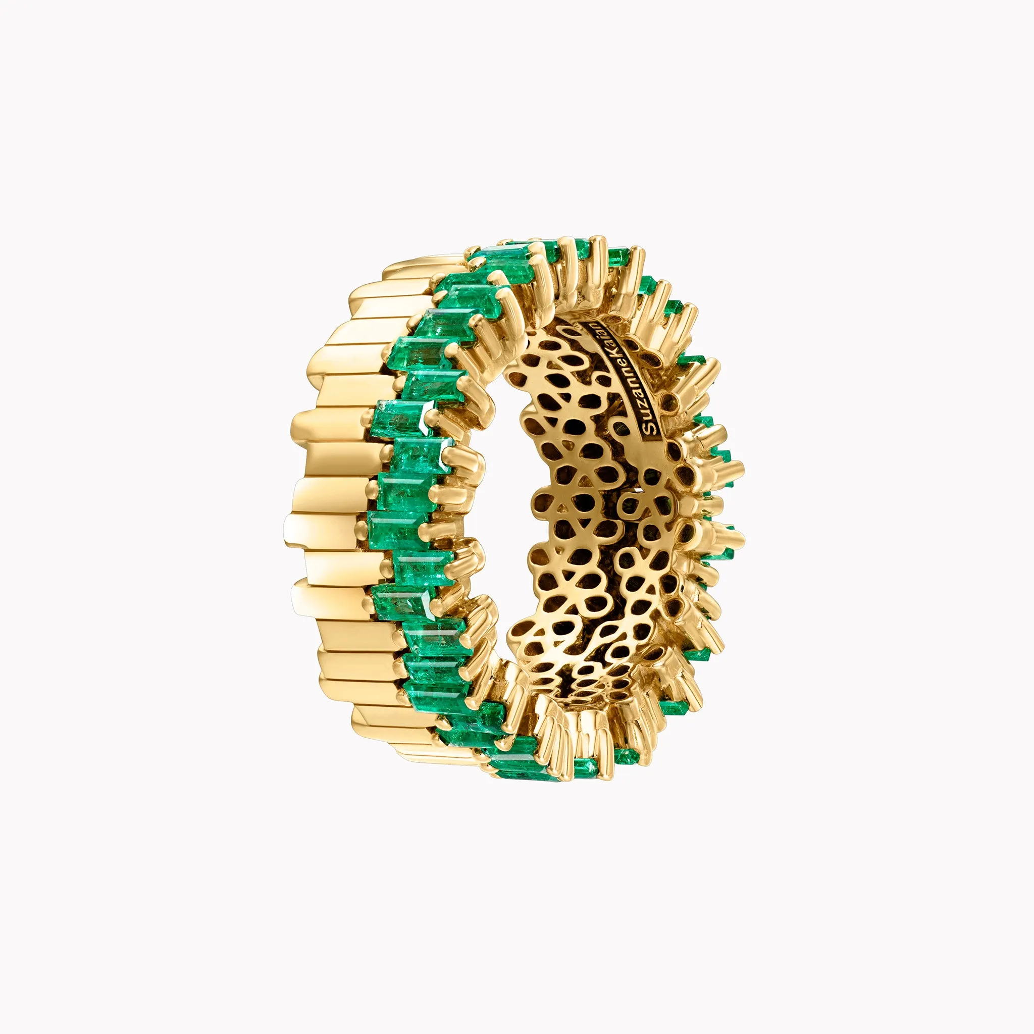 Golden Emerald Eternity Band