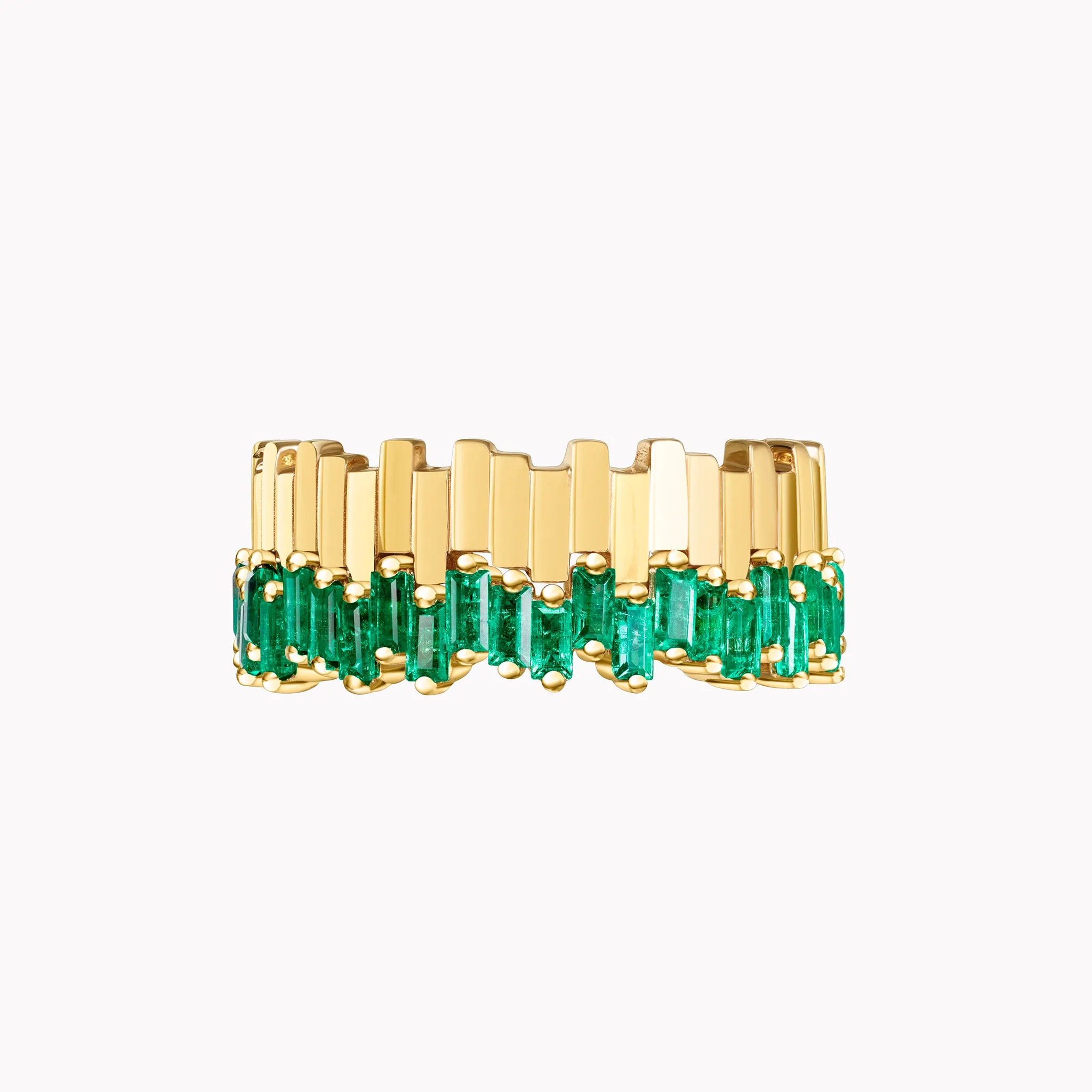 Golden Emerald Eternity Band