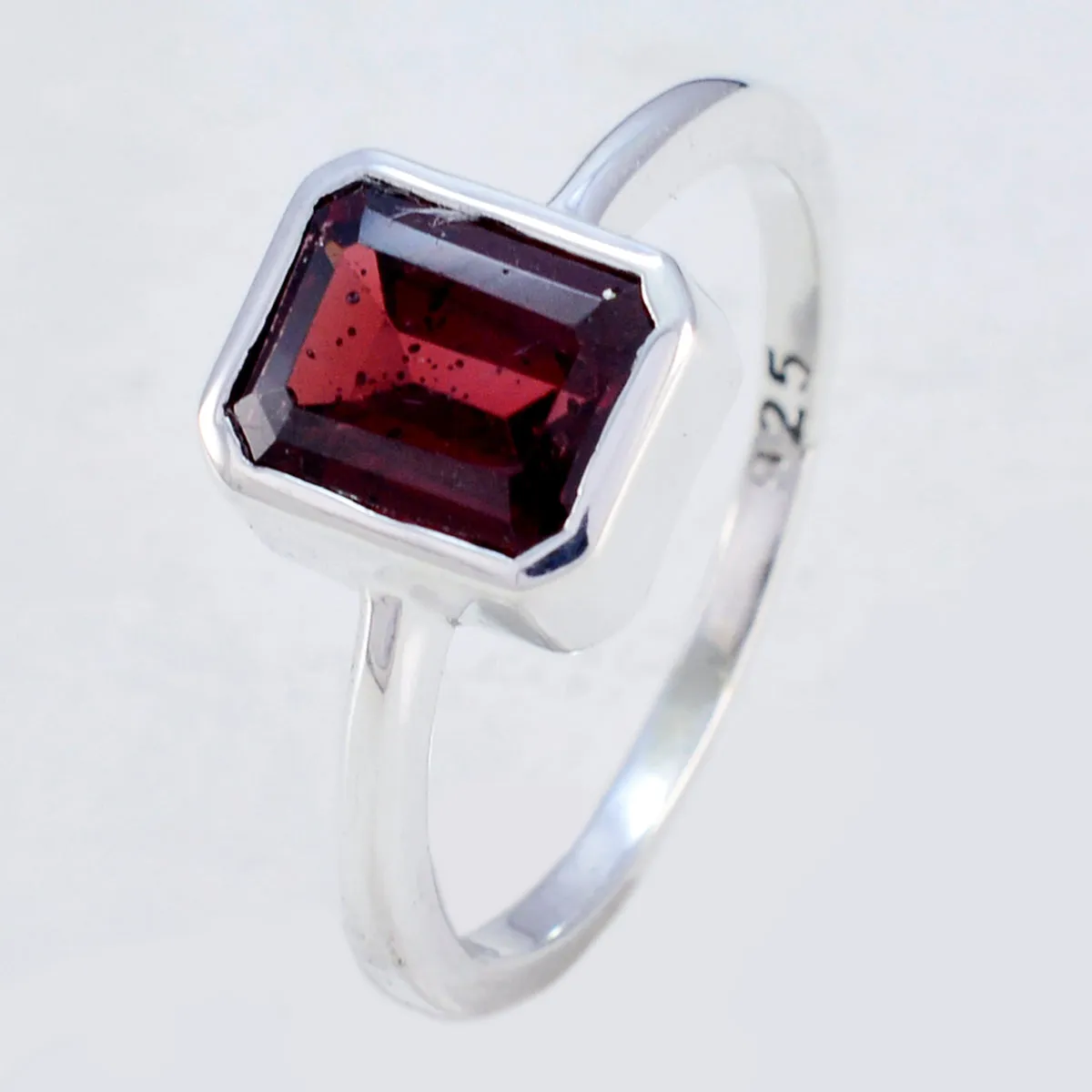 Handmade Gem Garnet 925 Sterling Silver Rings Cheap Body Jewelry