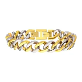 INOX Two-Tone Curb Chain Bracelet