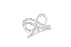 Interlocked Double Infinity Diamond Ring 0.83 ct tw Round-cut 14K White Gold DIR010