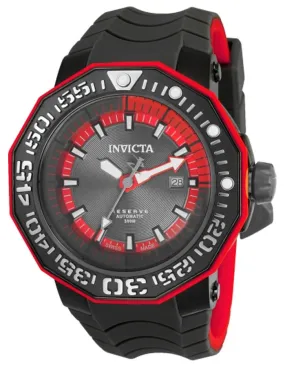 INVICTA Reserve Mens Watch - Black Metal - Swiss Automatic -Black Silicone Strap