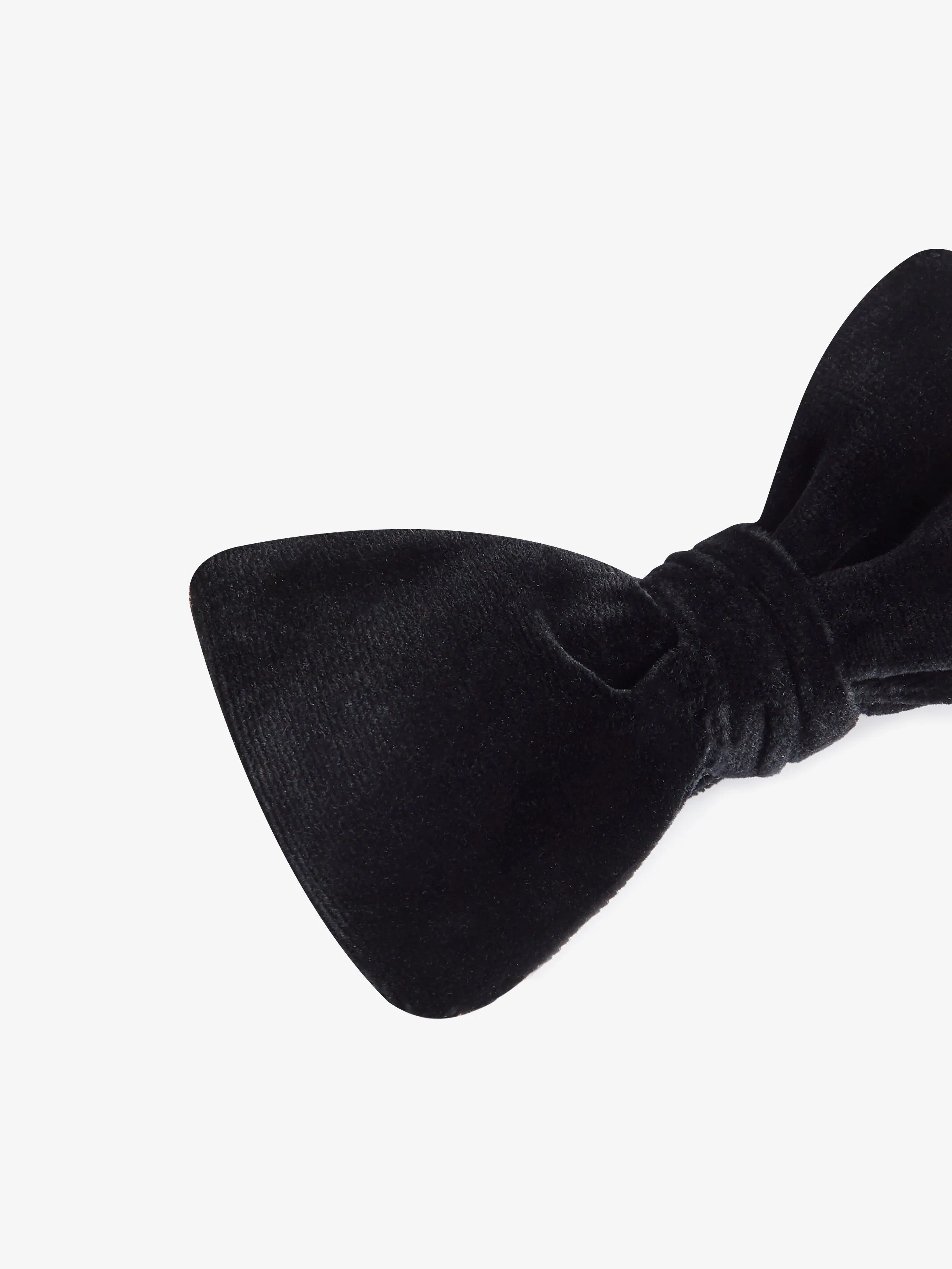 J. Lindeberg Mens Elegant Black Velvet Open Bow-Tie for Evening Events