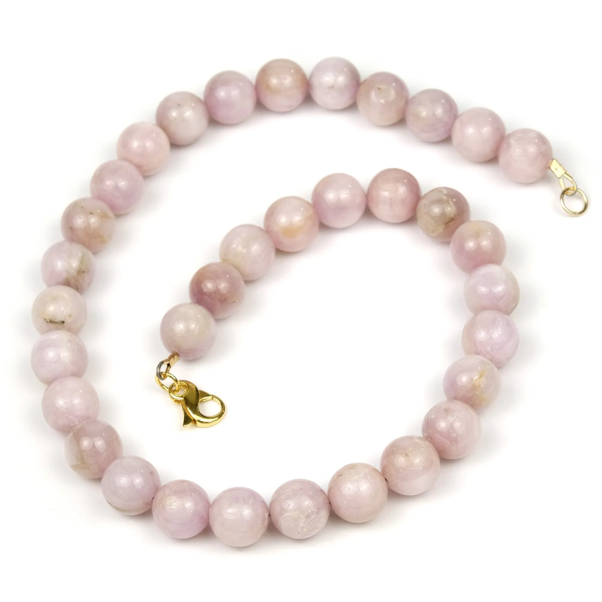 Kunzite Necklace with Golf Filled Trigger Clasp