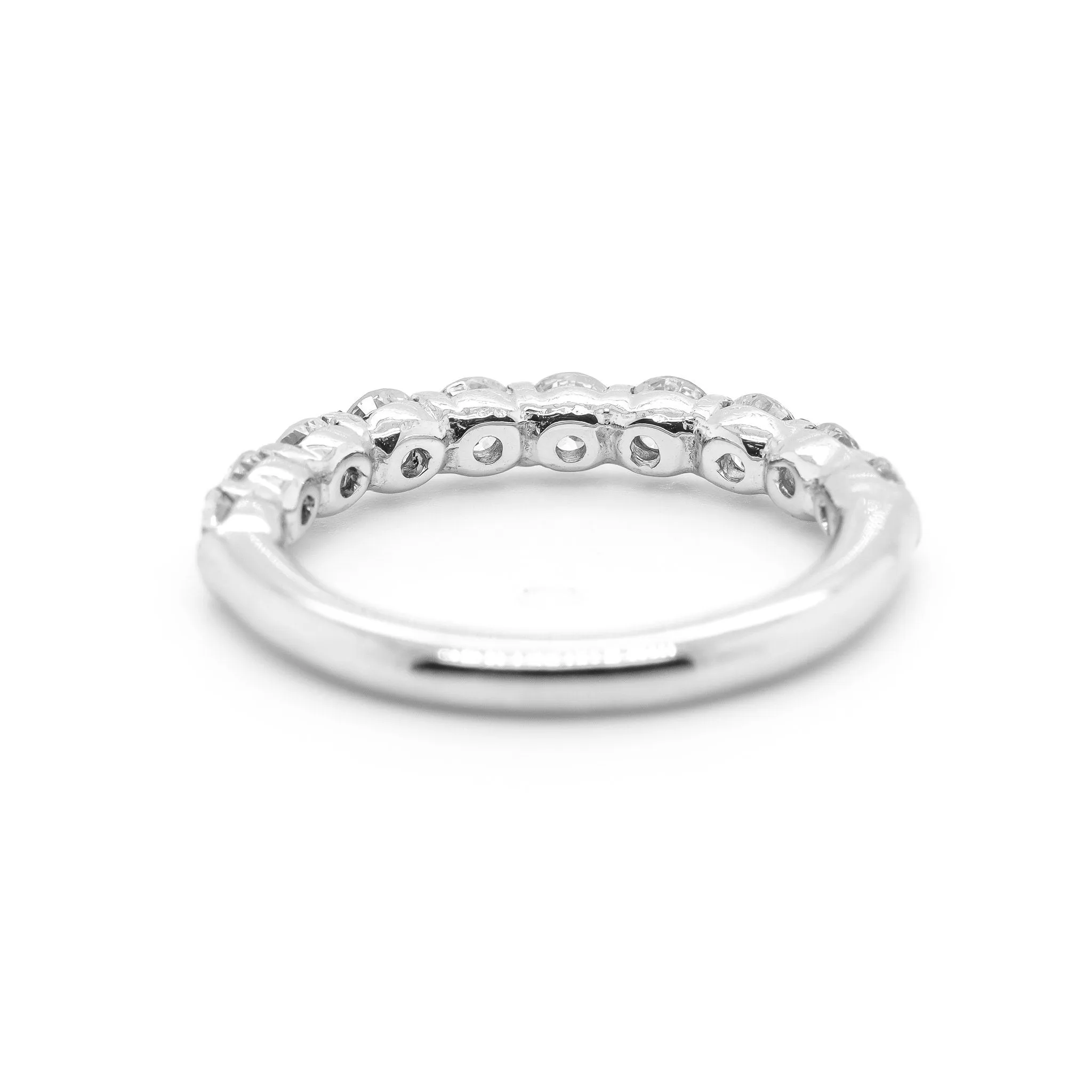 Ladies Platinum 1.05ct. Half Eternity Diamond Wedding Band