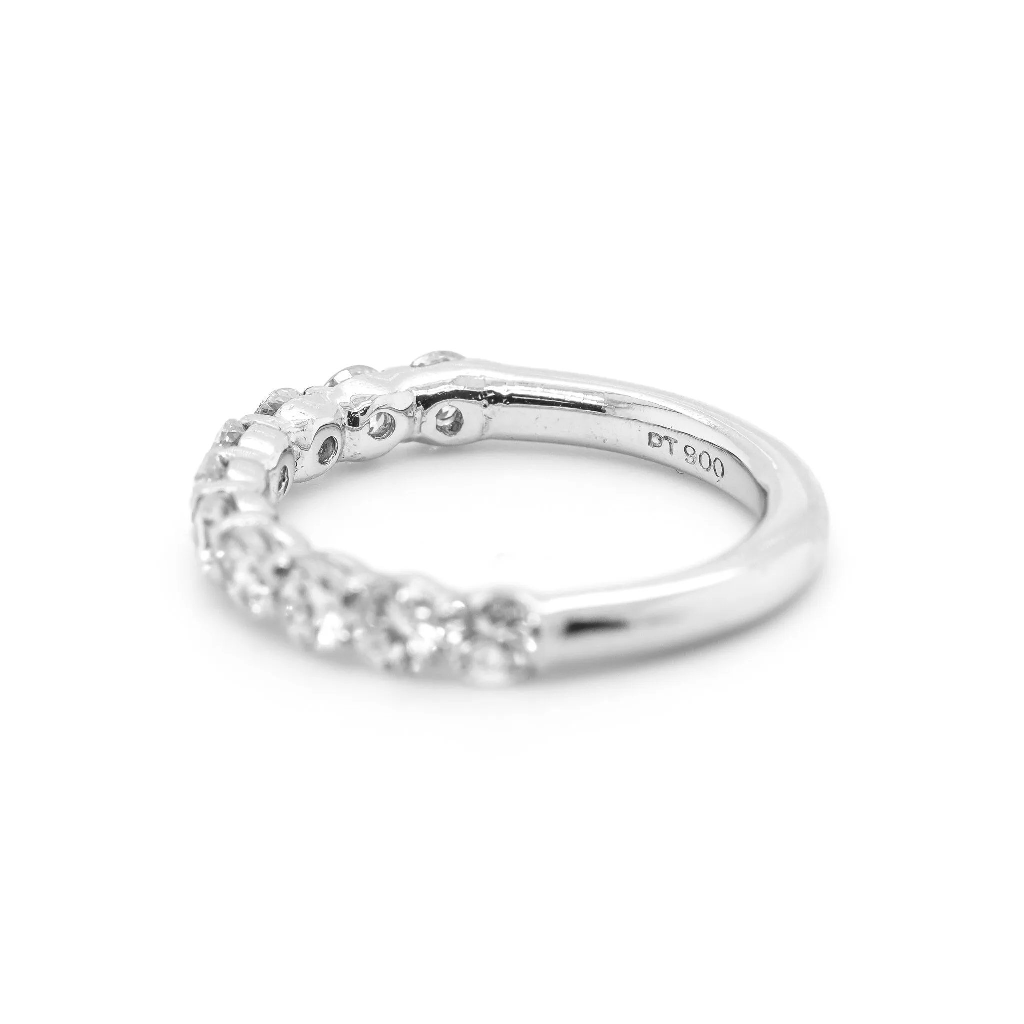 Ladies Platinum 1.05ct. Half Eternity Diamond Wedding Band