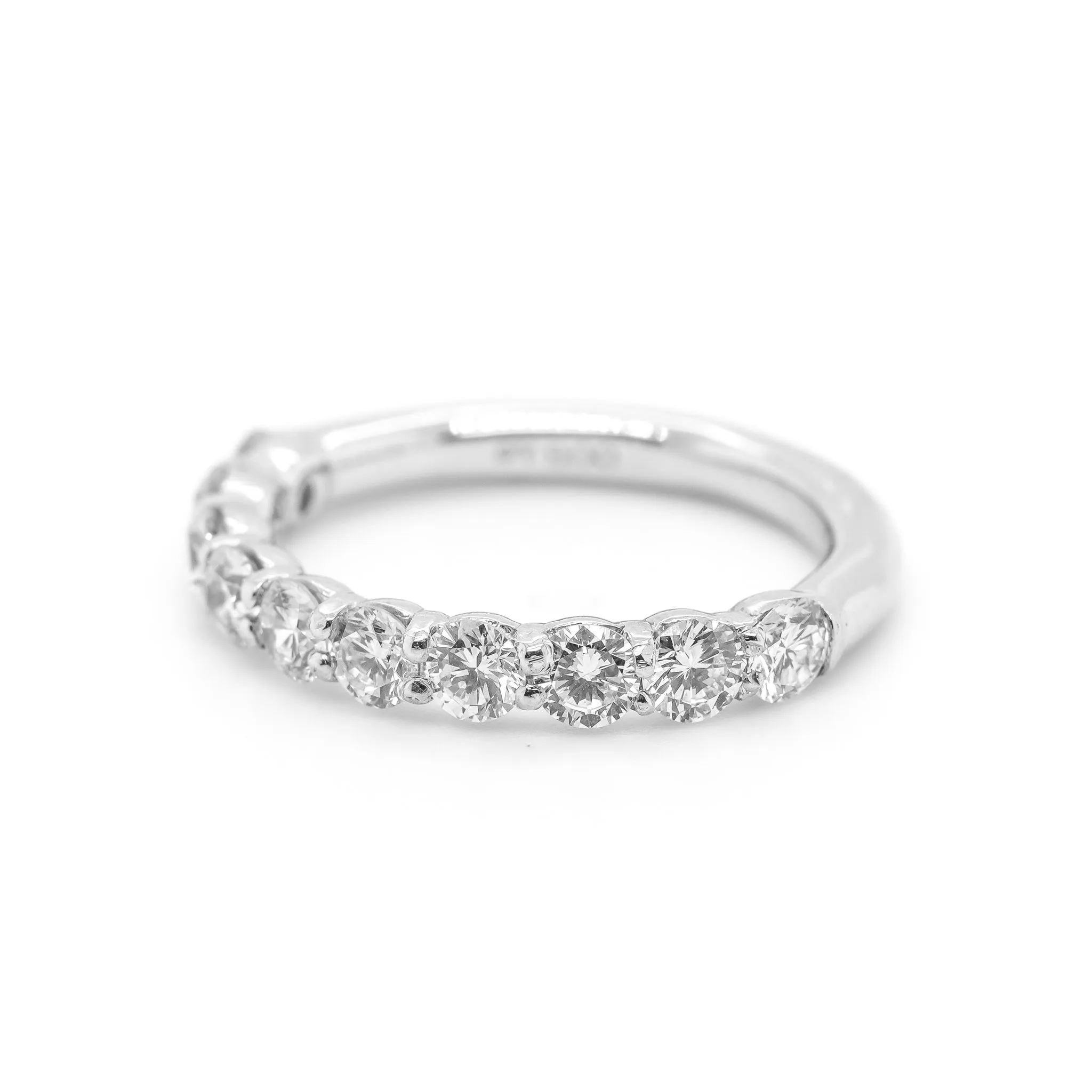 Ladies Platinum 1.05ct. Half Eternity Diamond Wedding Band