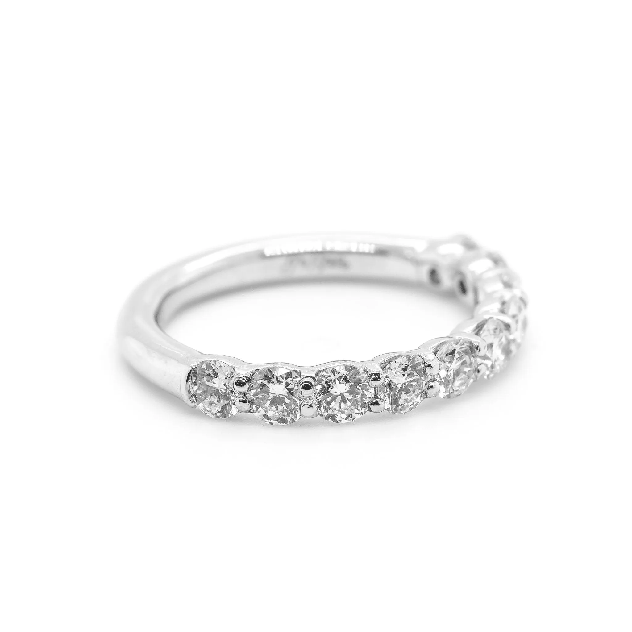 Ladies Platinum 1.05ct. Half Eternity Diamond Wedding Band