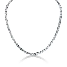 Laquela 41 Carat Round Brilliant Lab Grown Diamond Tennis Necklace in 14k White Gold By Mike Nekta