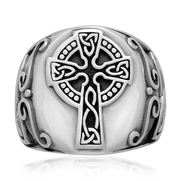 Large Celtic Cross Ring - Sterling Silver