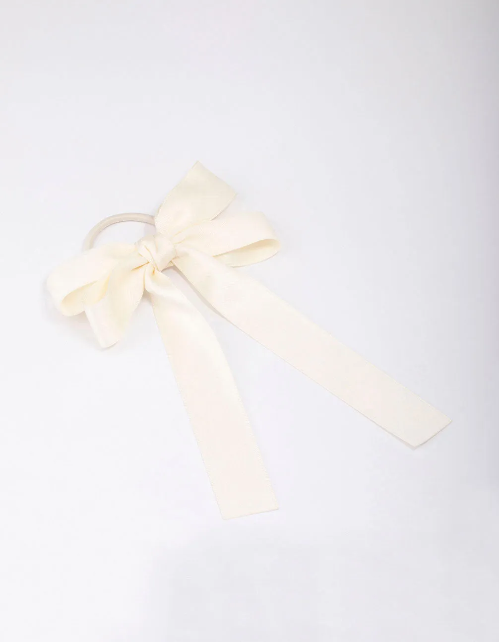 Large Cream Bow Hair Tie