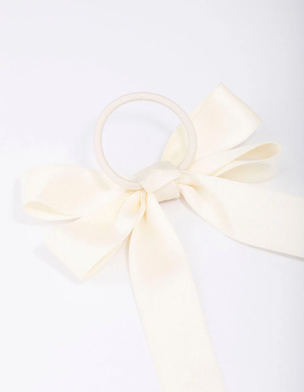 Large Cream Bow Hair Tie