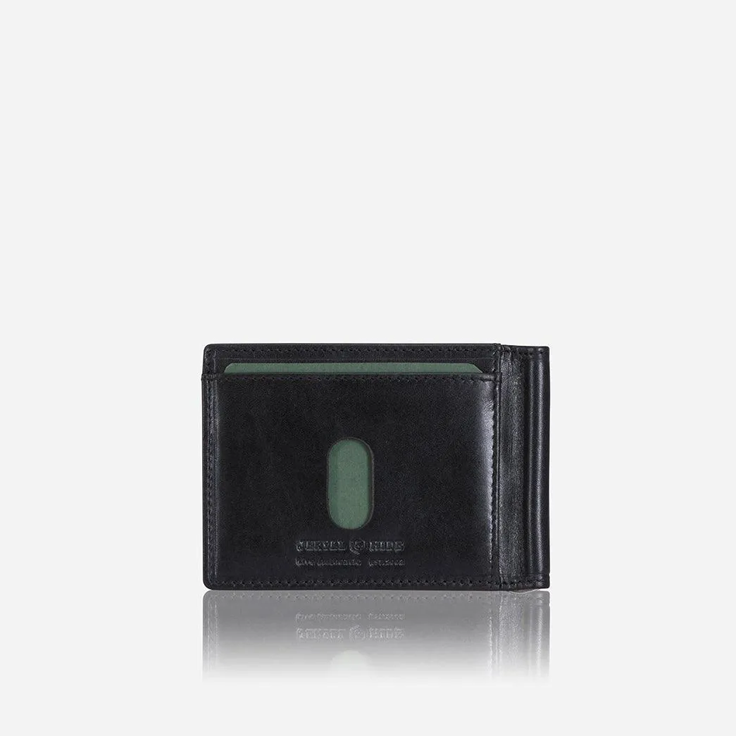 Leather Money Clip Wallet, Black