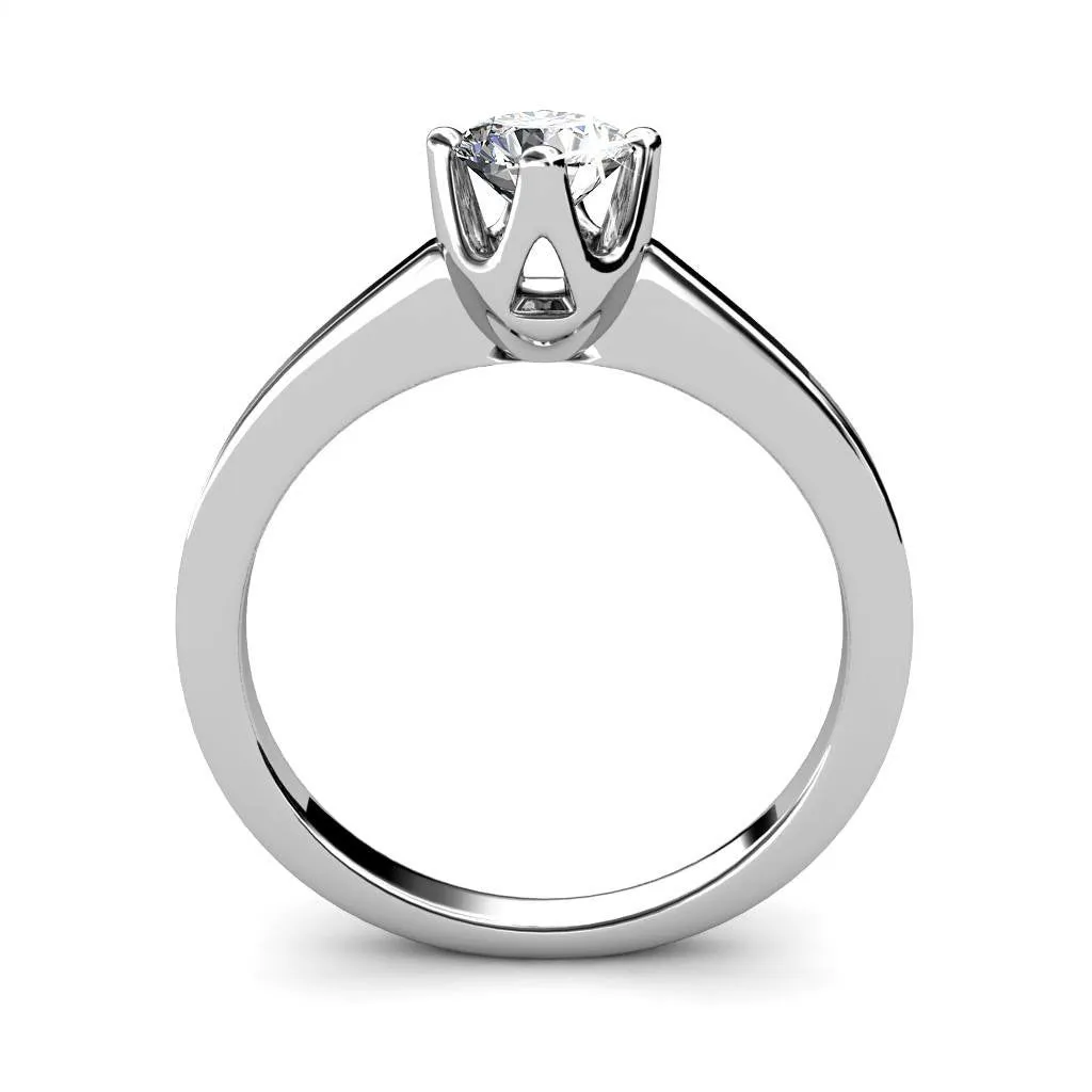 Lila Radiant 18k White Gold Plated Swarovski Ring