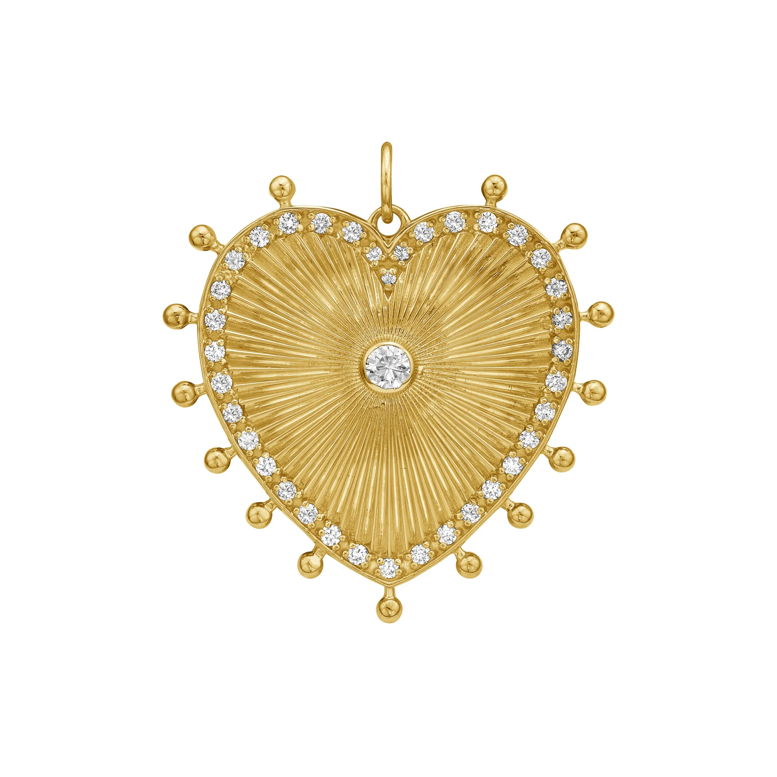 Lionheart - Cassandane - Large Diamond Heart Medallion, Yellow Gold