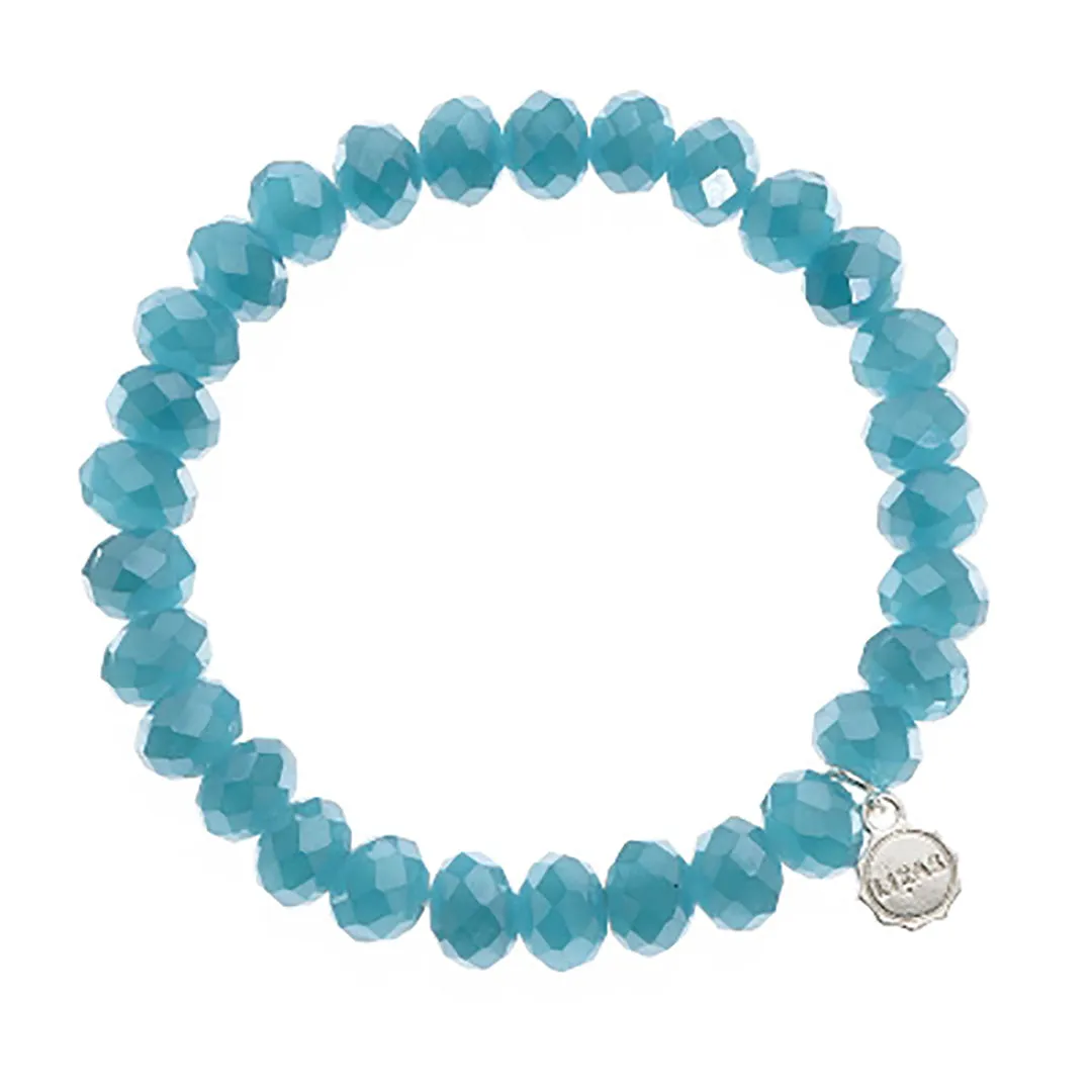 Lizas Clarksville 8mm Crystal Bracelet Aqua