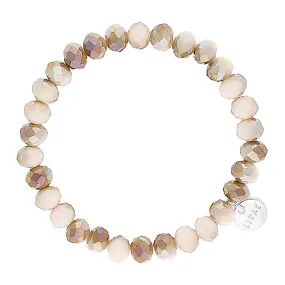 Lizas Clarksville 8mm Crystal Bracelet Beige Mix