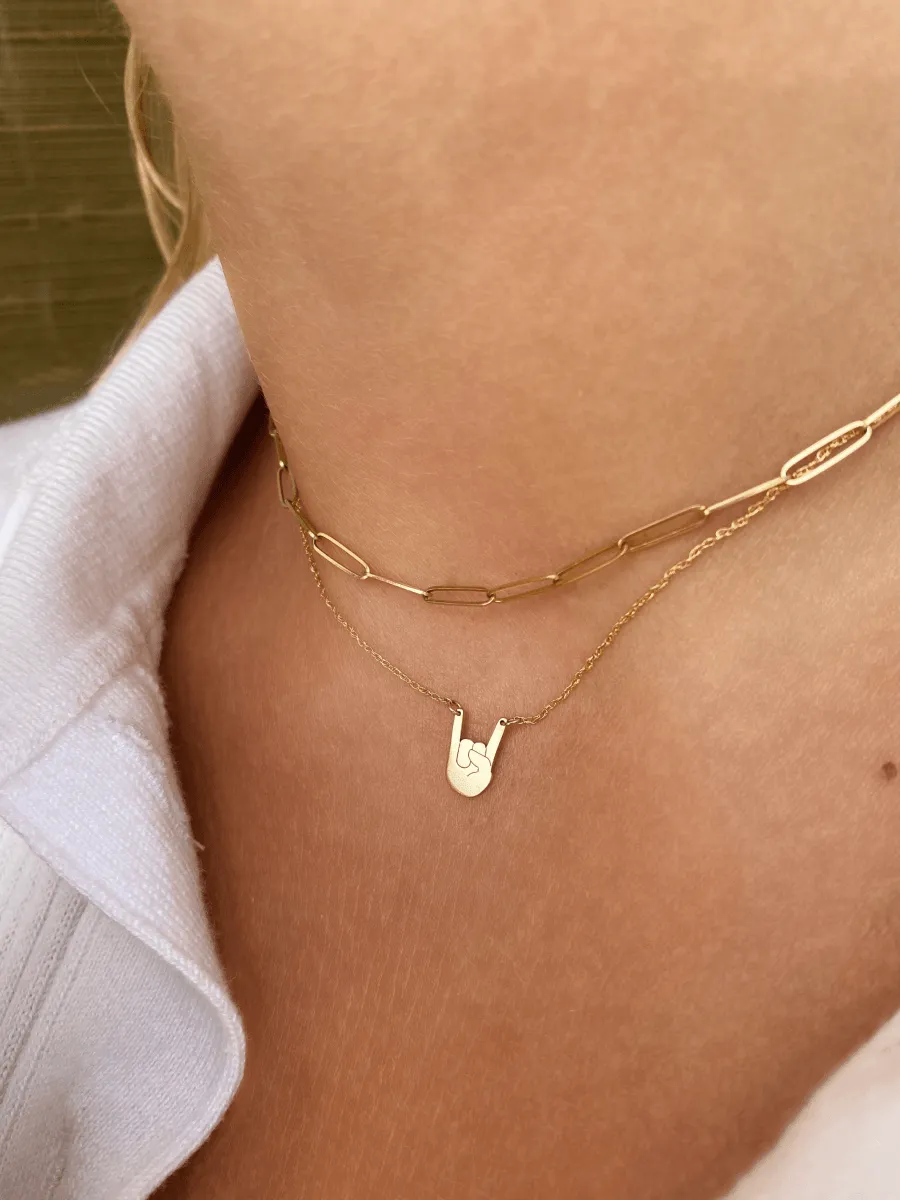 Longhorn Necklace 14K