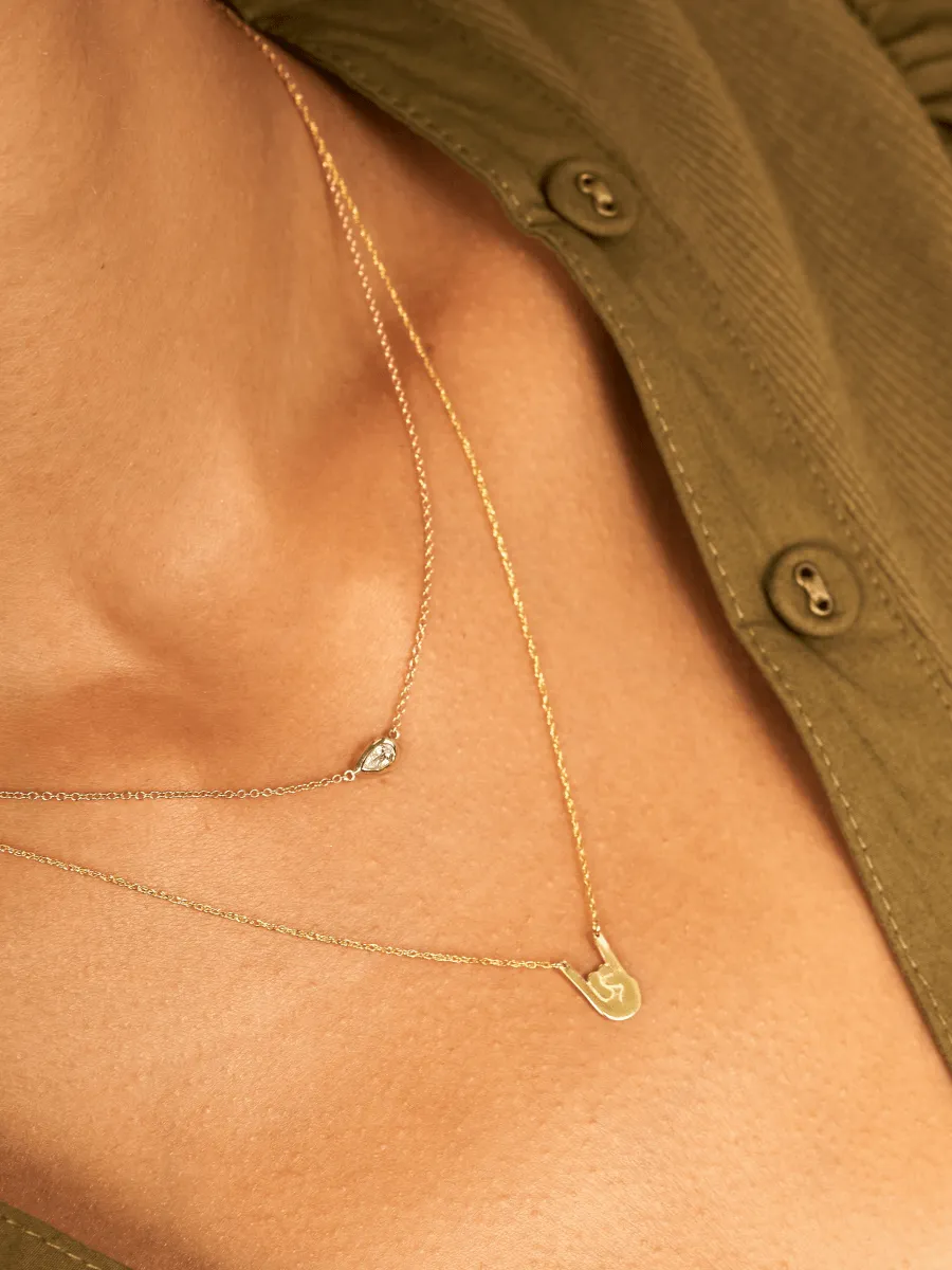 Longhorn Necklace 14K