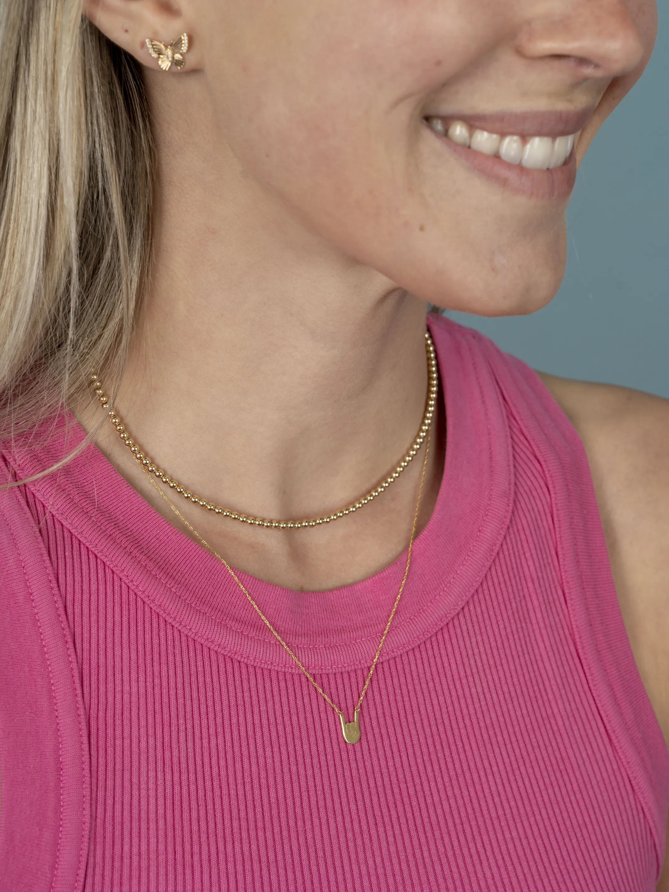 Longhorn Necklace 14K