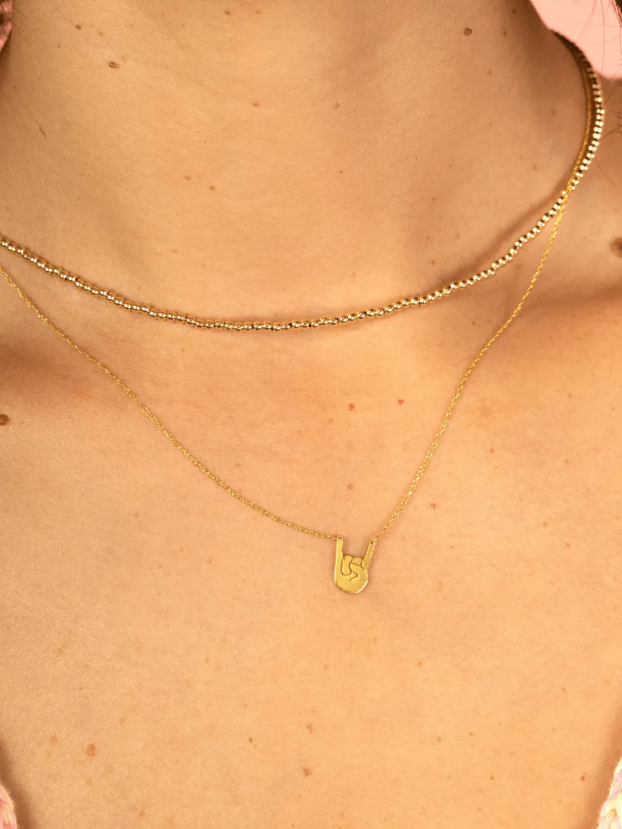 Longhorn Necklace 14K