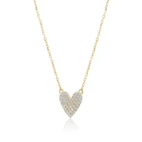 MINI COLOURED HEART PAVE NECKLACE