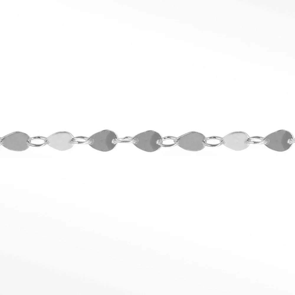 Mirror Drop Dainty 4.5mm 14k White Gold Chain Designer Line for Permanent Jewelry Sold by the inch