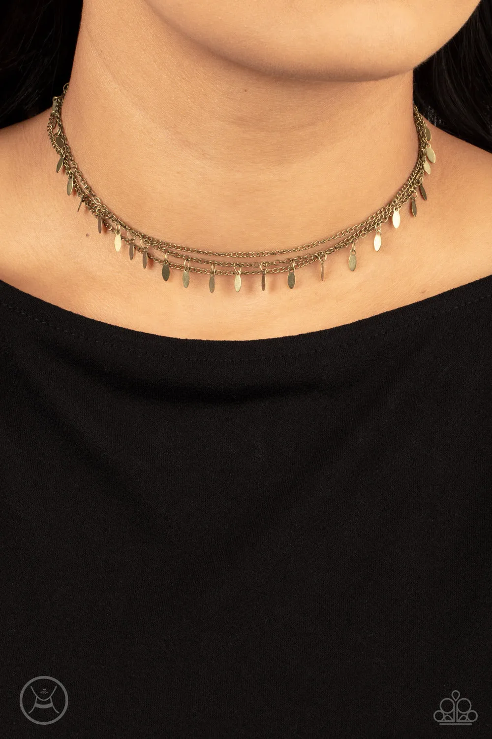 Monochromatic Magic - Brass Choker Necklace