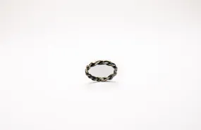 Narrow braid sterling silver ring