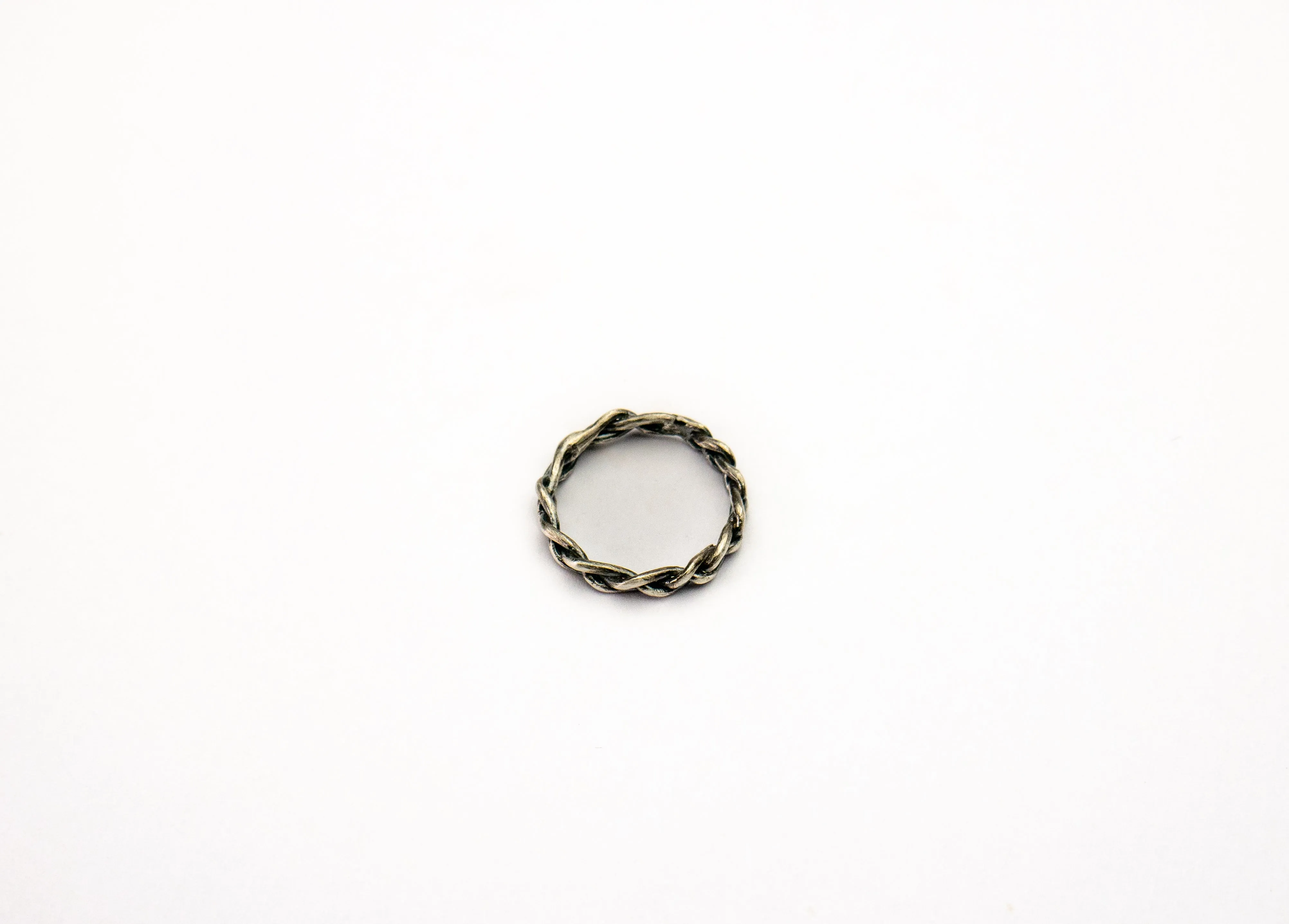 Narrow braid sterling silver ring