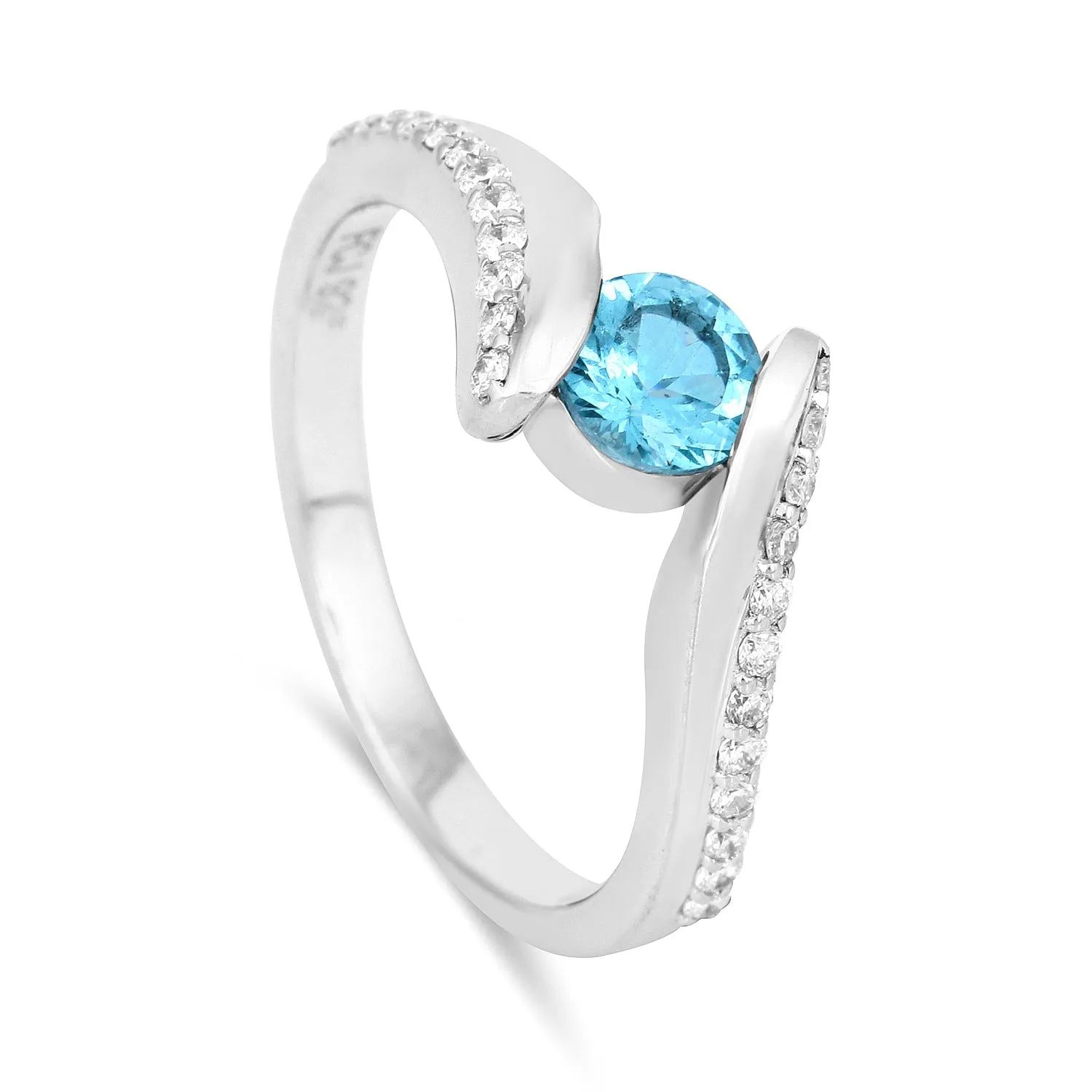 Natural Blue Paraiba Apatite ByPass Ring