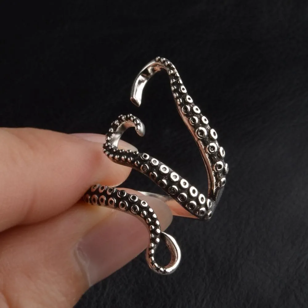 Octopus Ring Adjustable Fit for Men/Women Kraken Octopus Ring