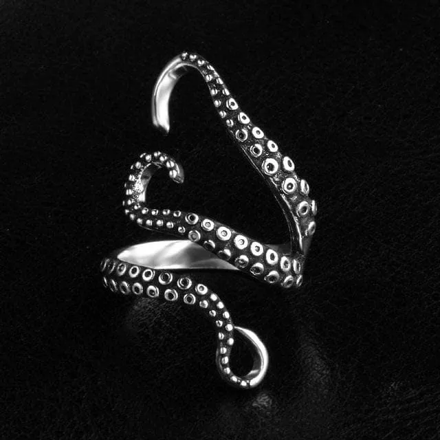 Octopus Ring Adjustable Fit for Men/Women Kraken Octopus Ring