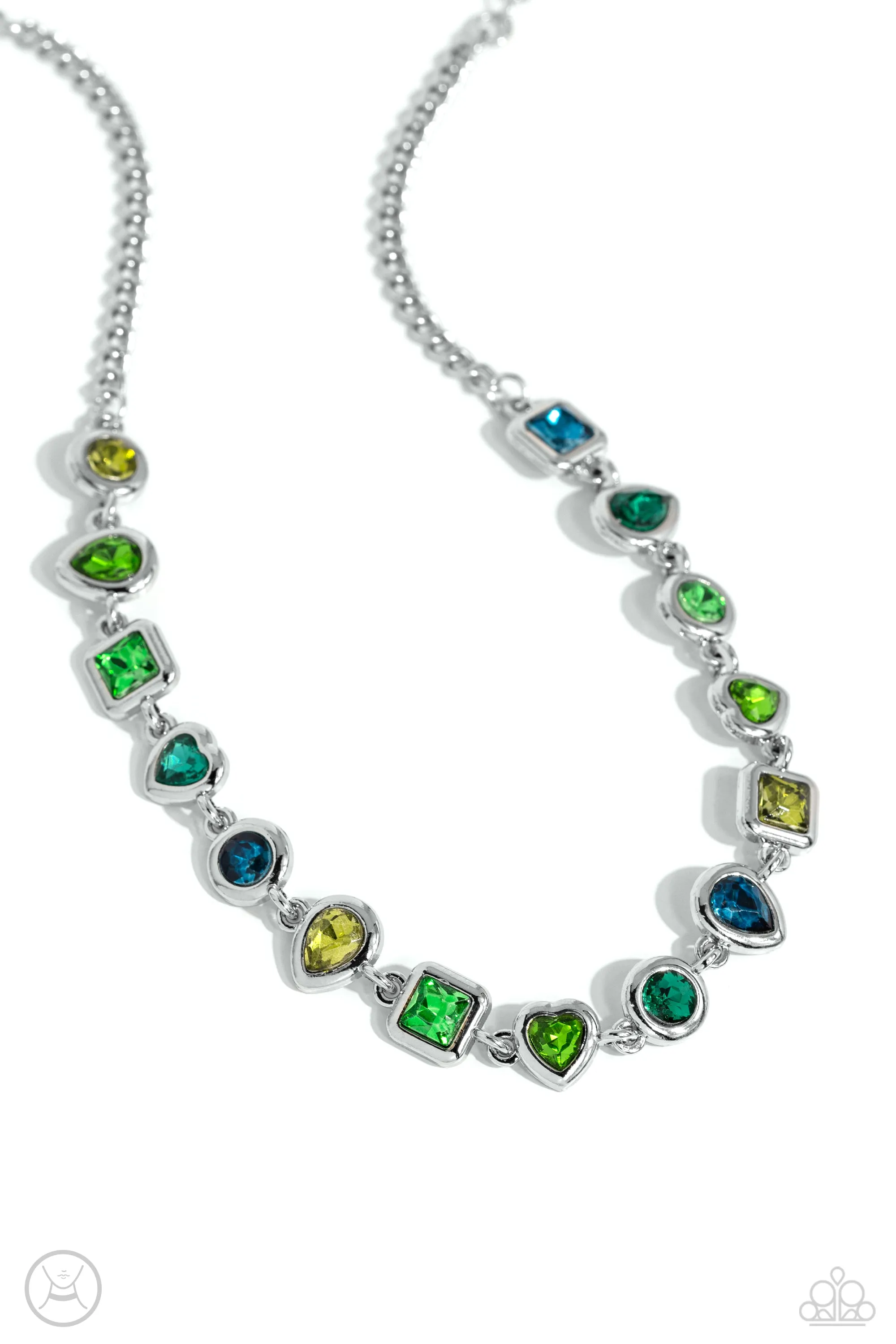 Paparazzi Abstract Admirer Green Necklace & Earring Set