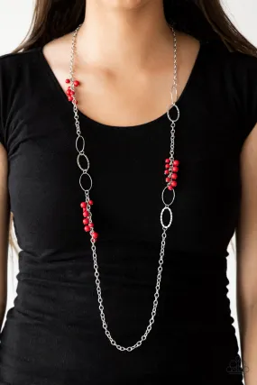 Paparazzi Necklace ~ Flirty Foxtrot - Red